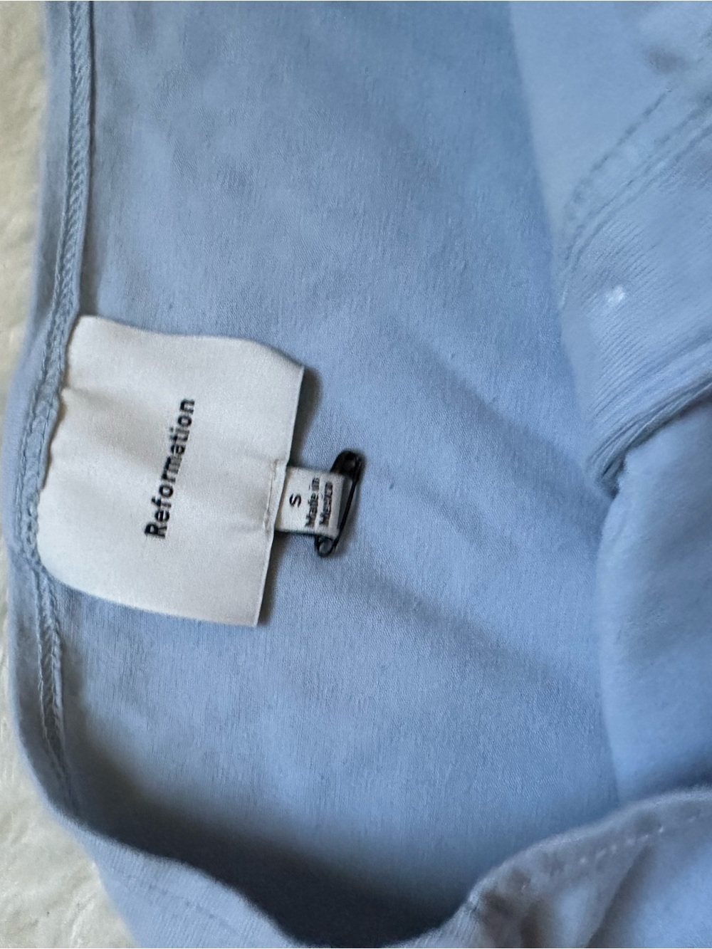 Reformation Light Blue Button Tank Top - Picture 3 of 3